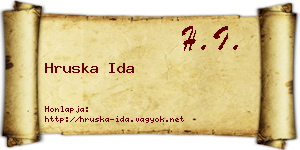 Hruska Ida névjegykártya